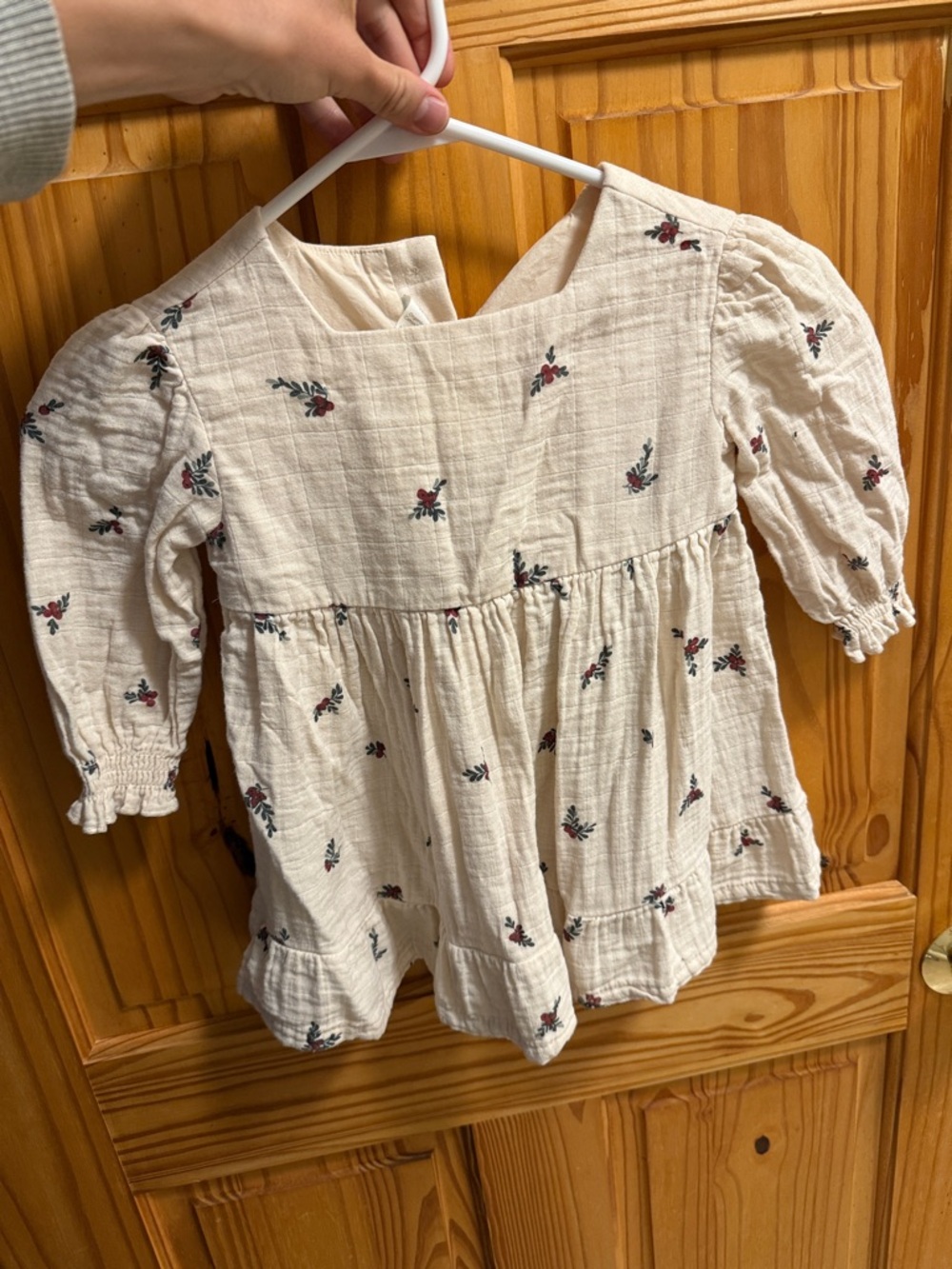 Organic Cotton H&M Cream Floral Baby/Toddler Peasant Dress